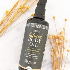 Body Oil with Dried Flowers